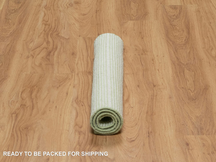 2'2" x 3'1" New Hand Loomed Green Wool Rectangle Oriental Rug - MOA10291064