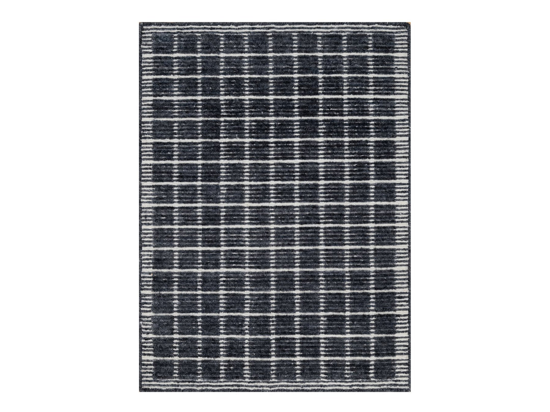 2'3" x 3'1" New Hand Loomed Black Wool Rectangle Oriental Rug - MOA10291065