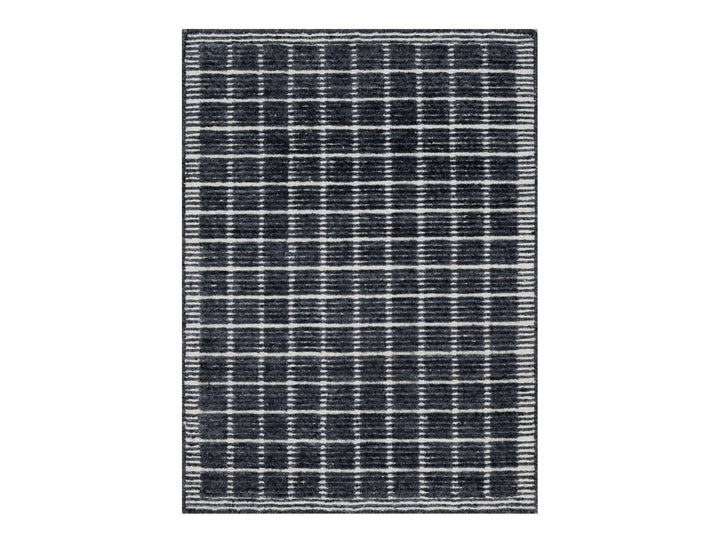 2'3" x 3'1" New Hand Loomed Black Wool Rectangle Oriental Rug - MOA10291065