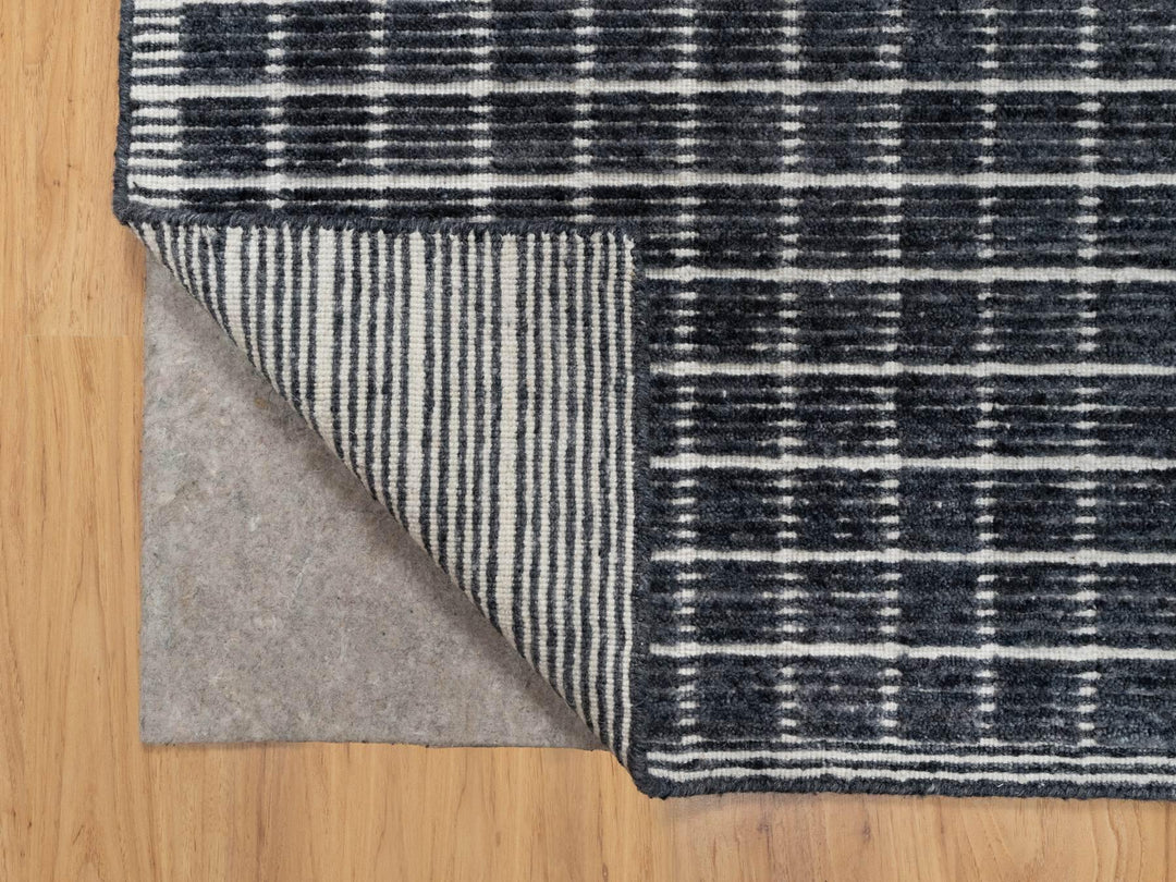 2'3" x 3'1" New Hand Loomed Black Wool Rectangle Oriental Rug - MOA10291065