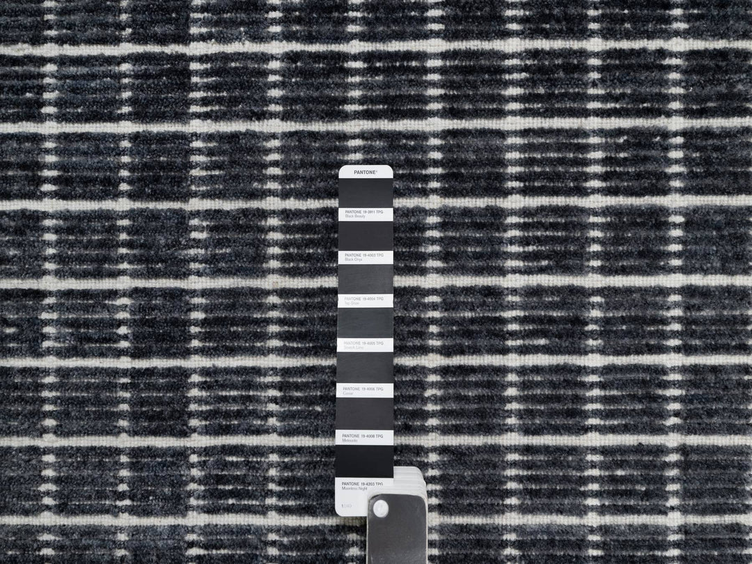 2'3" x 3'1" New Hand Loomed Black Wool Rectangle Oriental Rug - MOA10291065