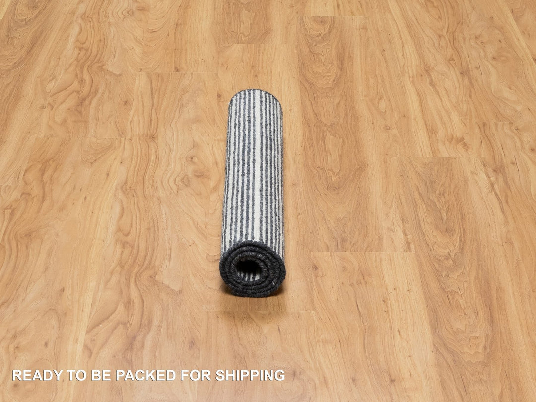 2'3" x 3'1" New Hand Loomed Black Wool Rectangle Oriental Rug - MOA10291065