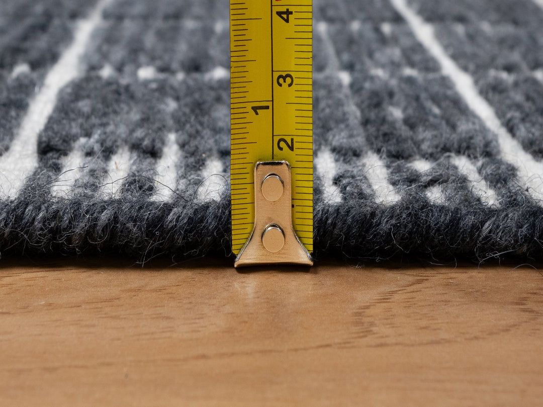 2'3" x 3'1" New Hand Loomed Black Wool Rectangle Oriental Rug - MOA10291065