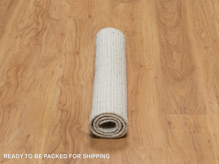 2'2" x 3'1" New Hand Loomed Ivory Wool Rectangle Oriental Rug - MOA10291067