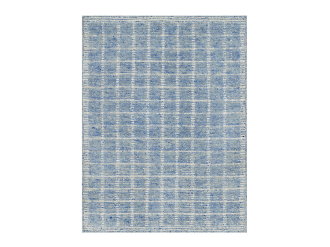 2'4" x 3'0" New Hand Loomed Blue Wool Rectangle Oriental Rug - MOA10291072