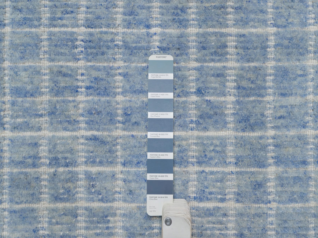 2'4" x 3'0" New Hand Loomed Blue Wool Rectangle Oriental Rug - MOA10291072