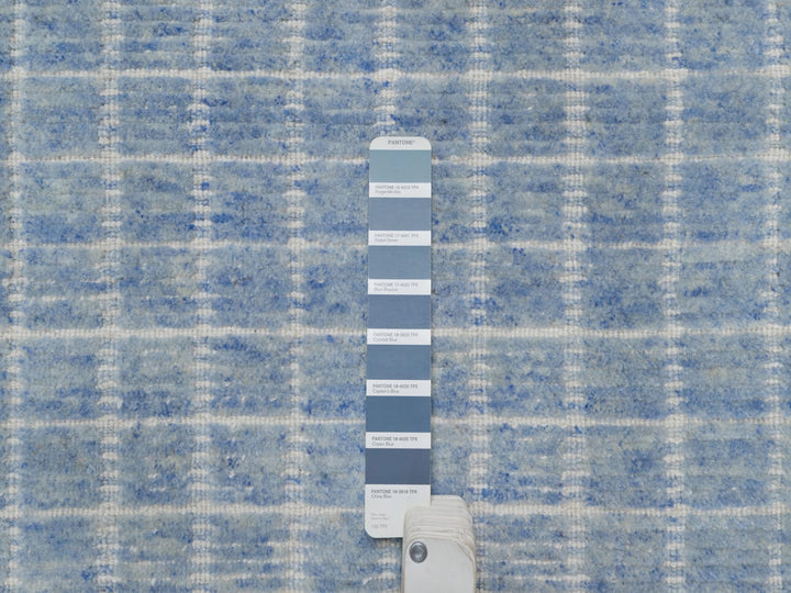 2'4" x 3'0" New Hand Loomed Blue Wool Rectangle Oriental Rug - MOA10291072