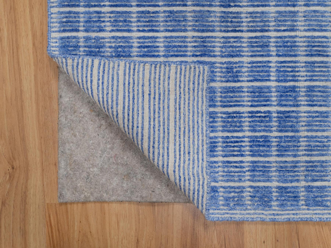 2'1" x 3'1" New Hand Loomed Blue Wool Rectangle Oriental Rug - MOA10291073