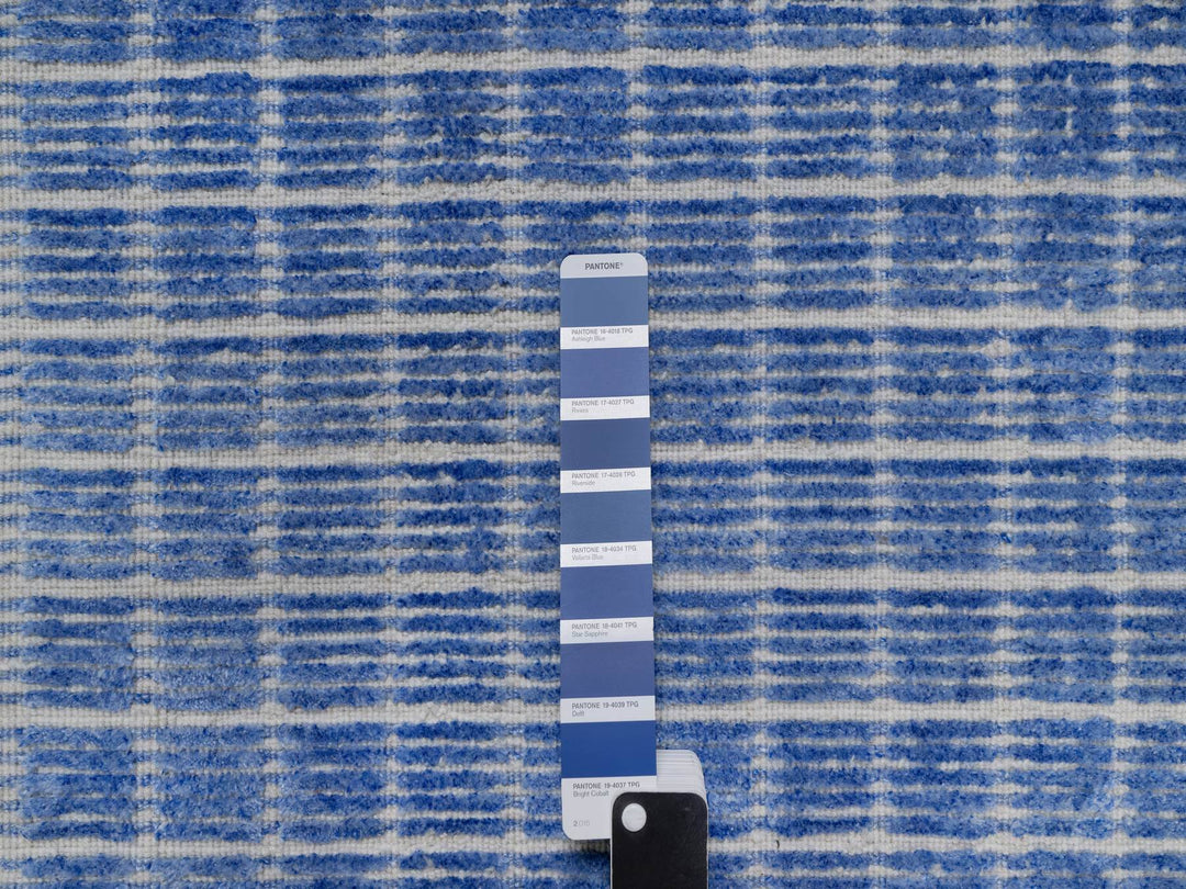 2'1" x 3'1" New Hand Loomed Blue Wool Rectangle Oriental Rug - MOA10291073