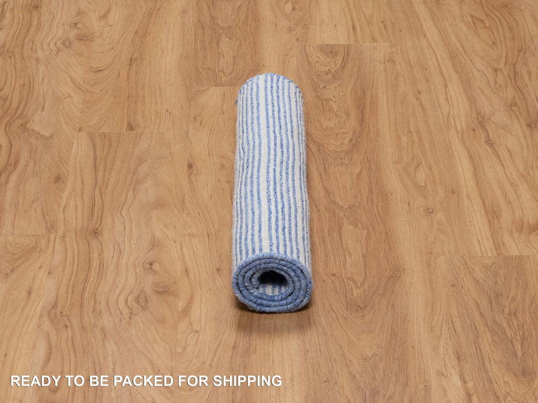 2'1" x 3'1" New Hand Loomed Blue Wool Rectangle Oriental Rug - MOA10291073