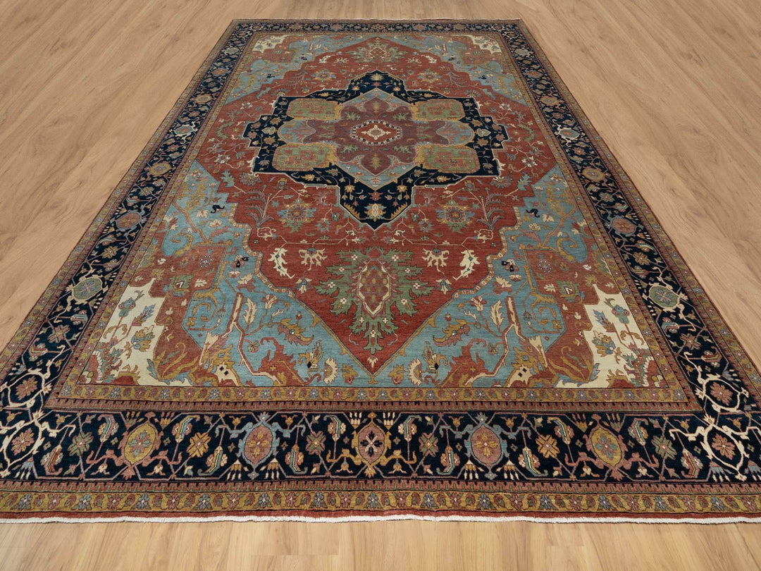 11'9" x 15'4" New Hand Knotted Red Wool Rectangle Oriental Rug - MOA10291109