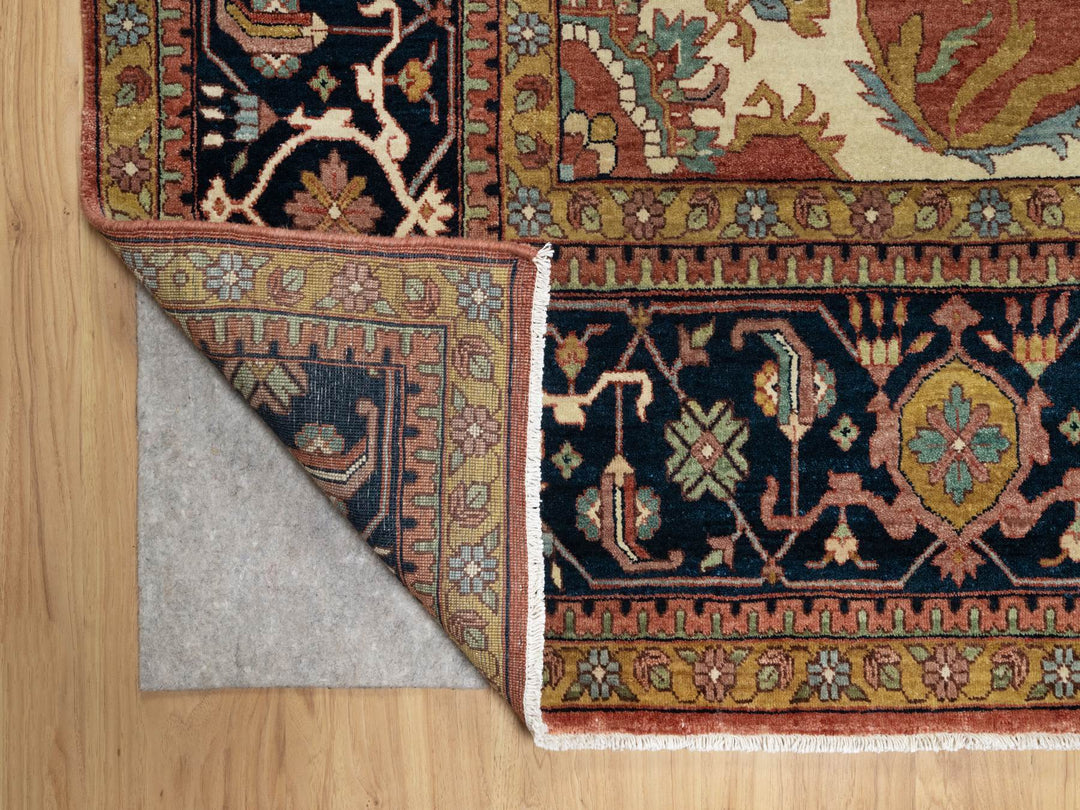 11'9" x 15'4" New Hand Knotted Red Wool Rectangle Oriental Rug - MOA10291109