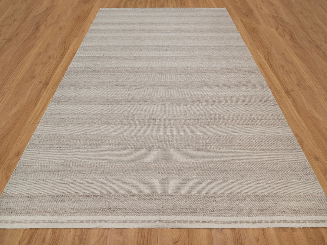 9'2" x 12'2" New Hand Woven Brown Wool Rectangle Oriental Rug - MOA10291119