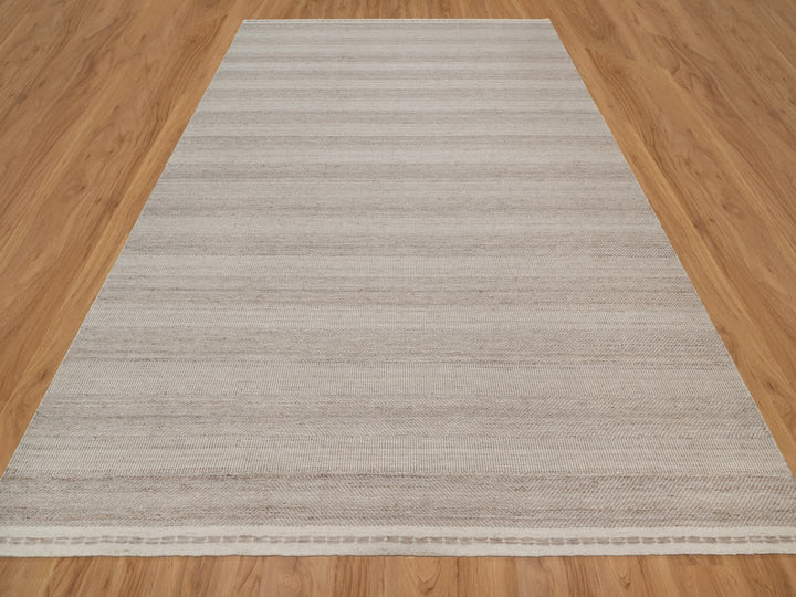 9'2" x 12'2" New Hand Woven Brown Wool Rectangle Oriental Rug - MOA10291119