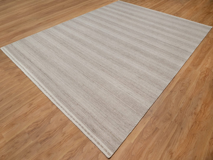 9'2" x 12'2" New Hand Woven Brown Wool Rectangle Oriental Rug - MOA10291119