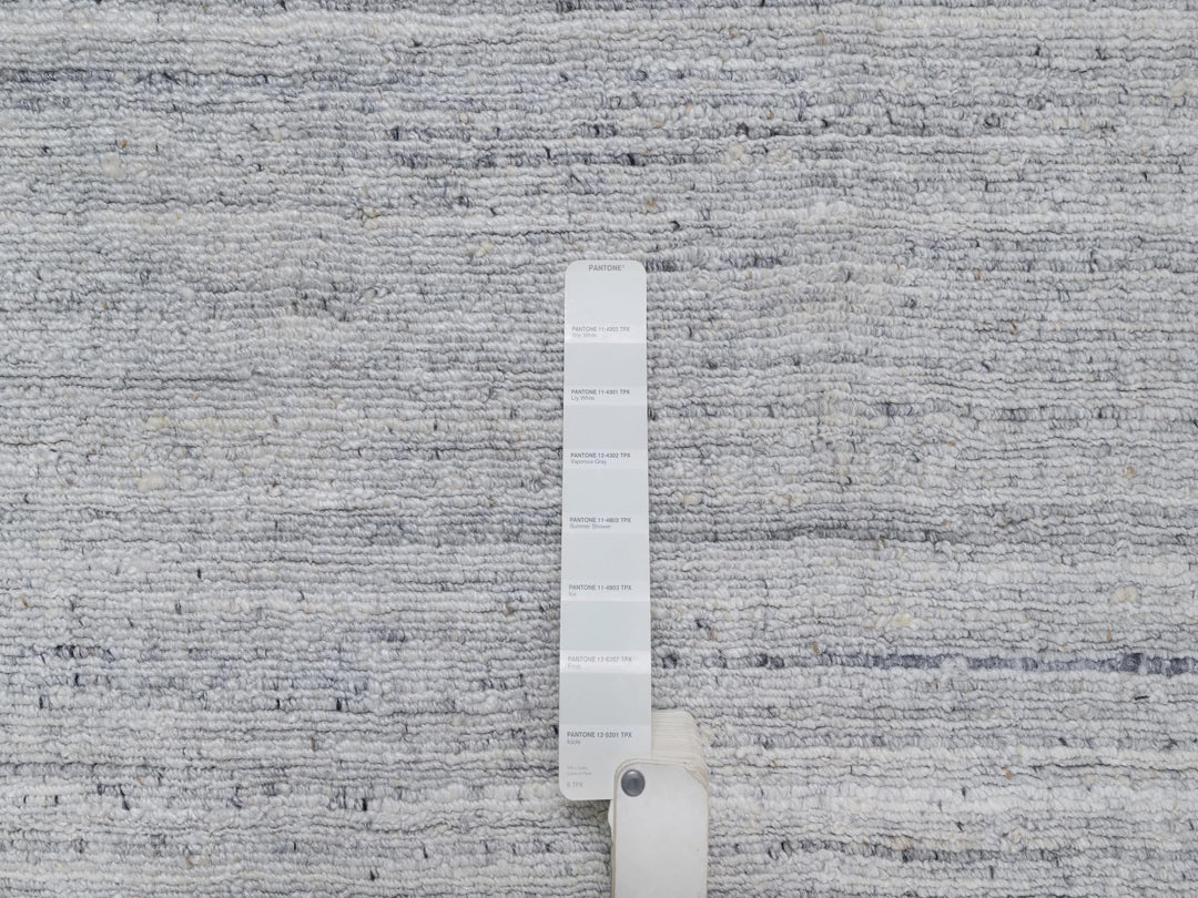 2'6" x 10'0" New Hand Loomed Ivory Wool Runner Oriental Rug - MOA10291180