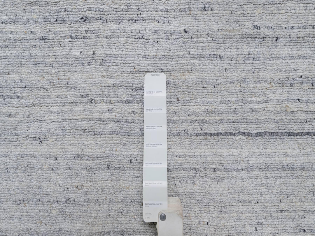 2'6" x 8'0" New Hand Loomed Ivory Wool Runner Oriental Rug - MOA10291181