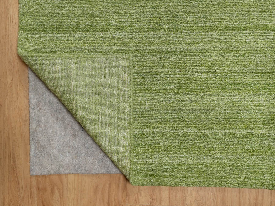 9'1" x 12'0" New Hand Loomed Green Wool Rectangle Oriental Rug - MOA10291189