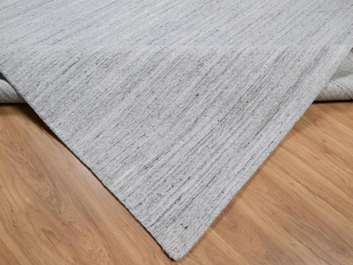 12'0" x 17'11" New Hand Loomed Ivory Wool Rectangle Oriental Rug - MOA10291193