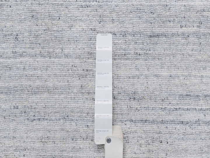 12'0" x 17'11" New Hand Loomed Ivory Wool Rectangle Oriental Rug - MOA10291193