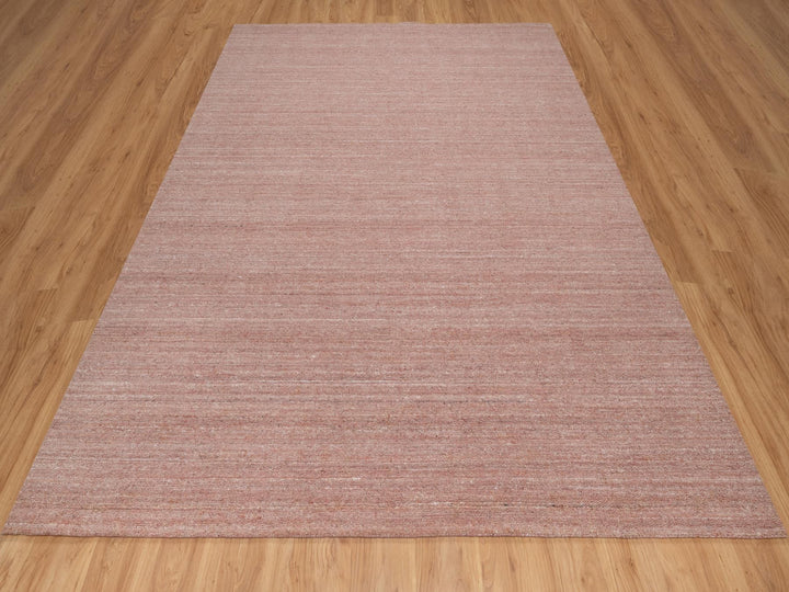 8'2" x 10'1" New Hand Loomed Pink Wool Rectangle Oriental Rug - MOA10291197