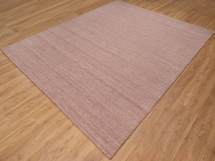 8'2" x 10'1" New Hand Loomed Pink Wool Rectangle Oriental Rug - MOA10291197