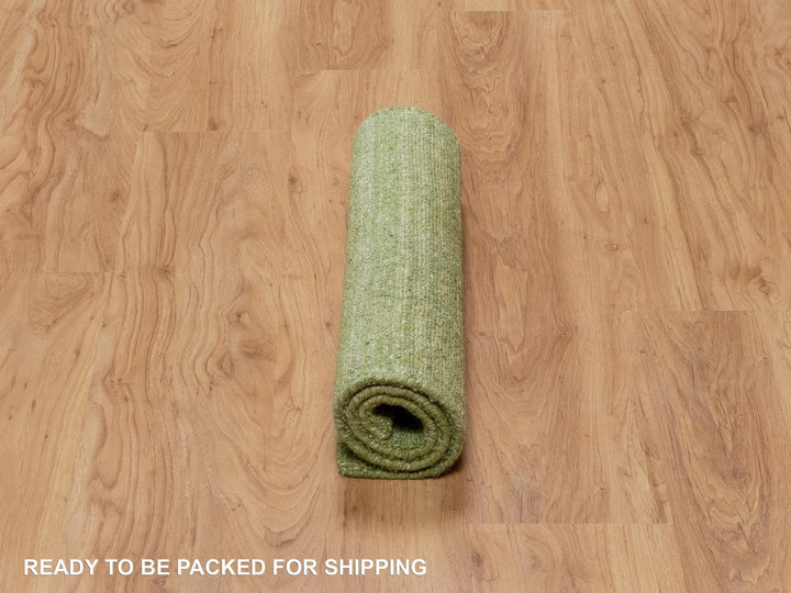 2'0" x 3'0" New Hand Loomed Green Wool Rectangle Oriental Rug - MOA10291199
