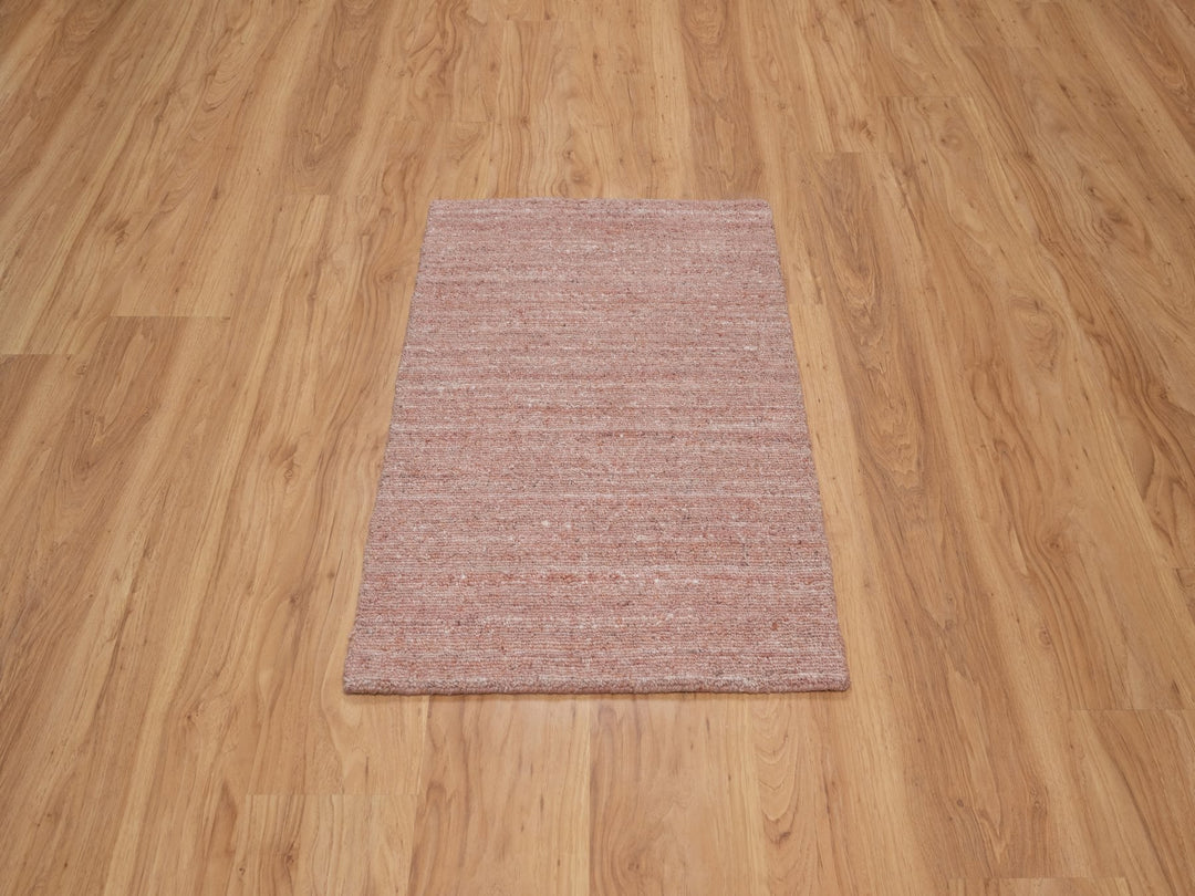 2'0" x 3'0" New Hand Loomed Pink Wool Rectangle Oriental Rug - MOA10291206