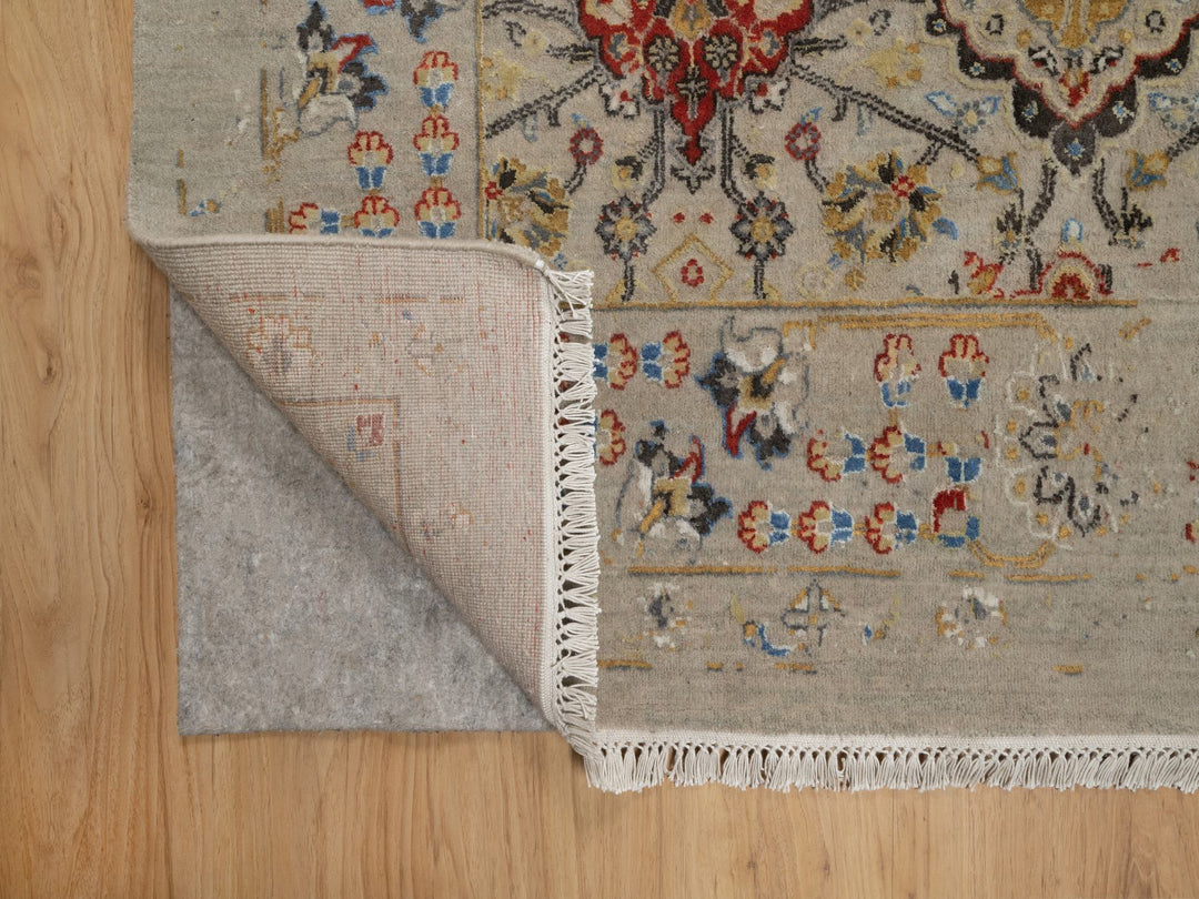 8'10" x 11'11" New Hand Knotted Brown Wool & Pure Silk Rectangle Oriental Rug - MOA10291291