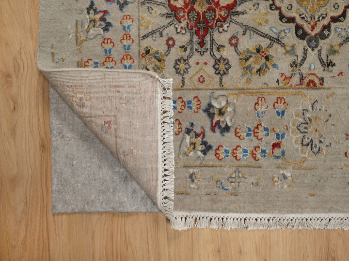 8'10" x 11'11" New Hand Knotted Brown Wool & Pure Silk Rectangle Oriental Rug - MOA10291291