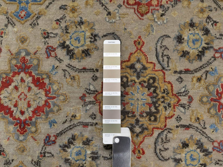 8'10" x 11'11" New Hand Knotted Brown Wool & Pure Silk Rectangle Oriental Rug - MOA10291291