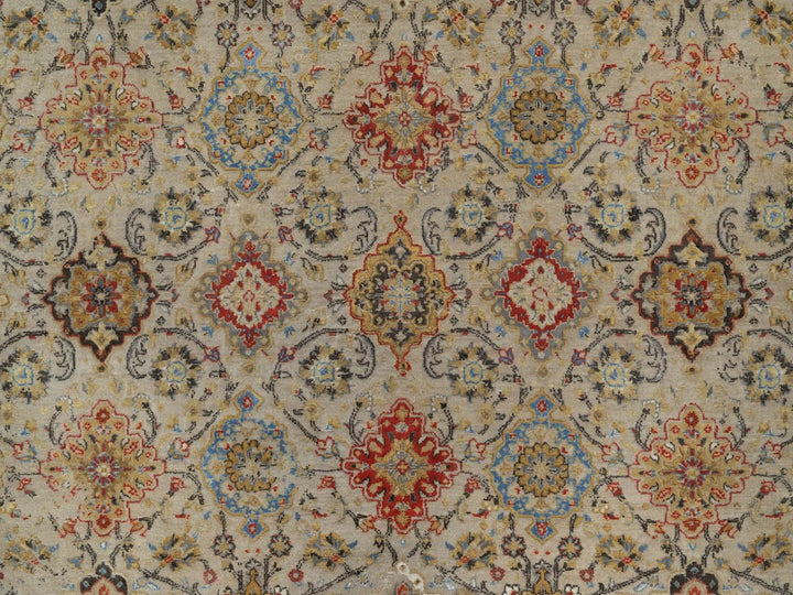 8'10" x 11'11" New Hand Knotted Brown Wool & Pure Silk Rectangle Oriental Rug - MOA10291291