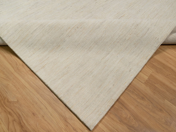 12'0" x 15'2" New Hand Knotted Ivory Wool Rectangle Oriental Rug - MOA10291349