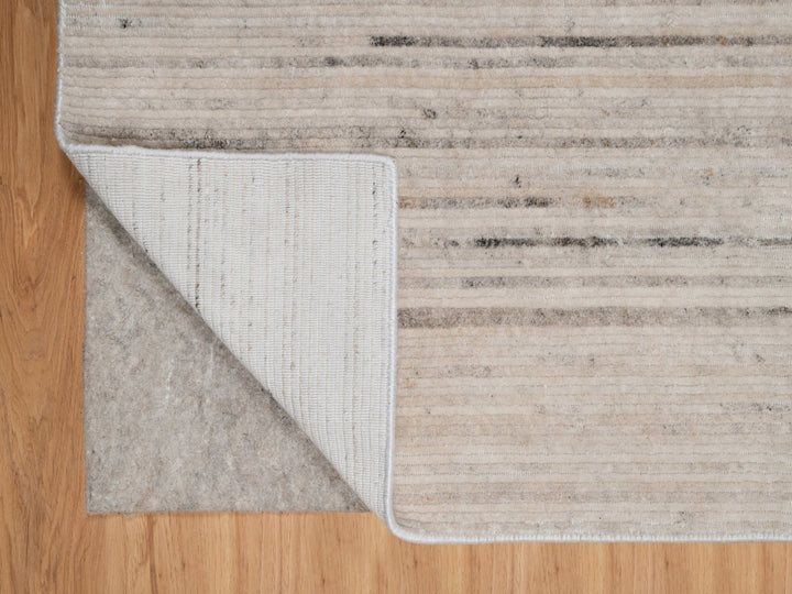 5'0" x 8'0" New Hand Loomed Ivory Wool Rectangle Oriental Rug - MOA10291350