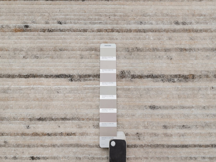 5'0" x 8'0" New Hand Loomed Ivory Wool Rectangle Oriental Rug - MOA10291350