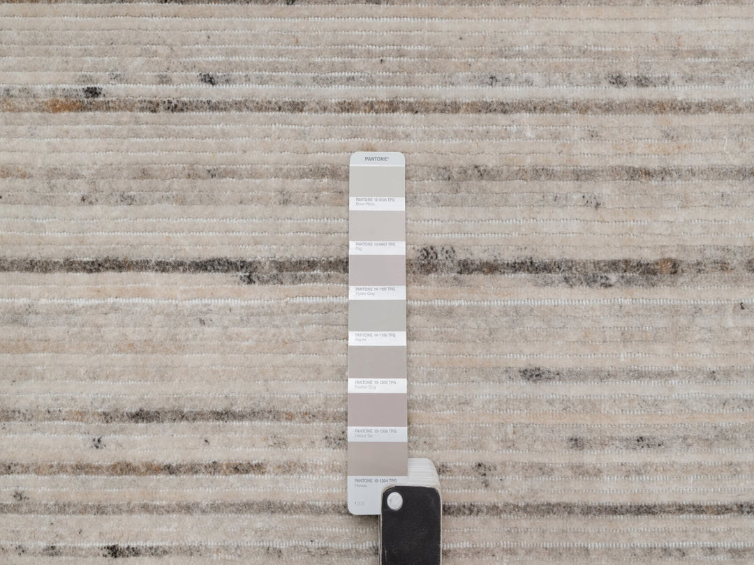 5'0" x 8'0" New Hand Loomed Ivory Wool Rectangle Oriental Rug - MOA10291350