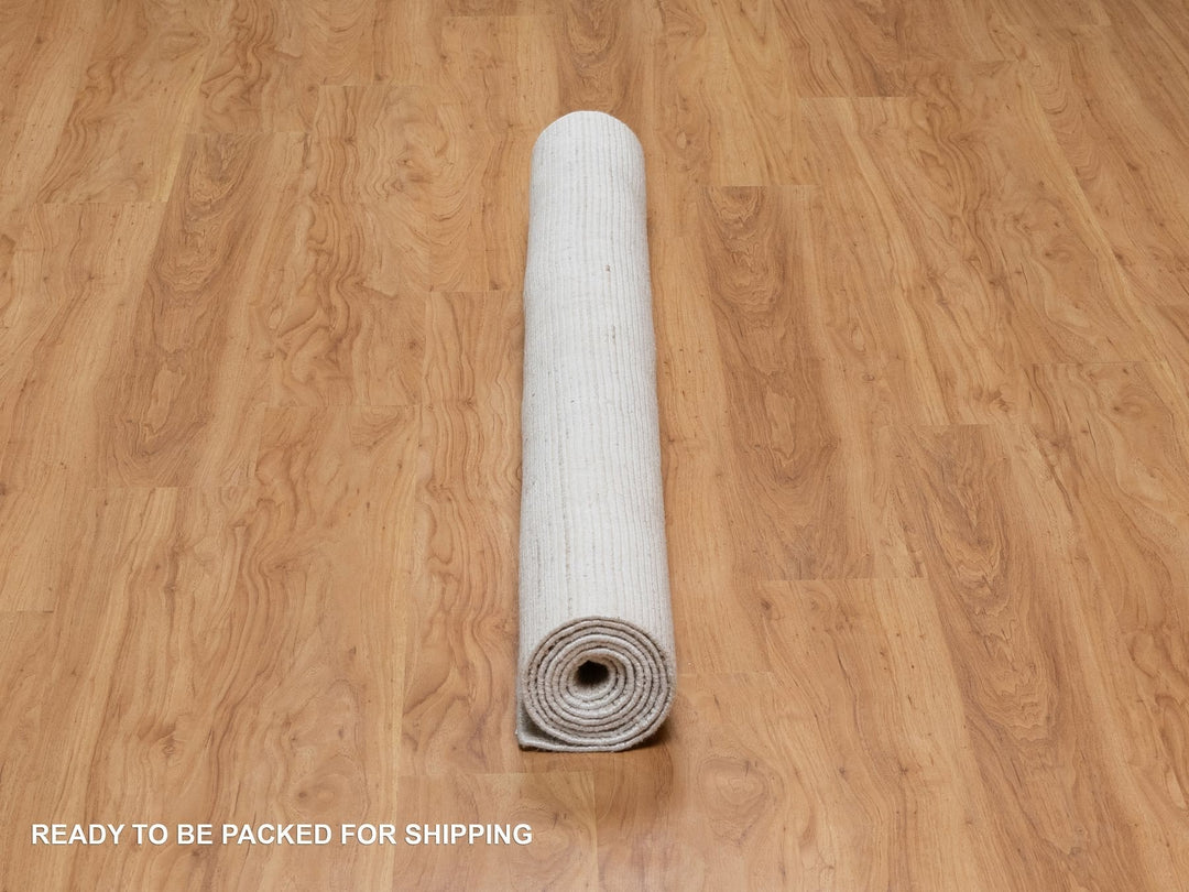 5'0" x 8'0" New Hand Loomed Ivory Wool Rectangle Oriental Rug - MOA10291350