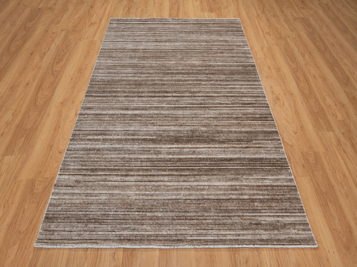 5'1" x 8'1" New Hand Loomed Brown Wool Rectangle Oriental Rug - MOA10291351