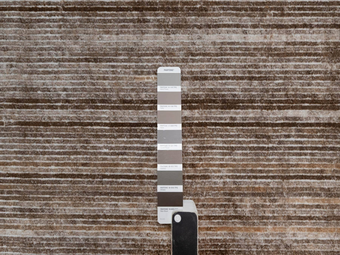 5'1" x 8'1" New Hand Loomed Brown Wool Rectangle Oriental Rug - MOA10291351