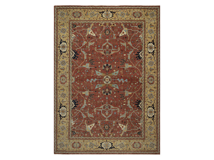 10'1" x 14'2" New Hand Knotted Red Wool Rectangle Oriental Rug - MOA10291401