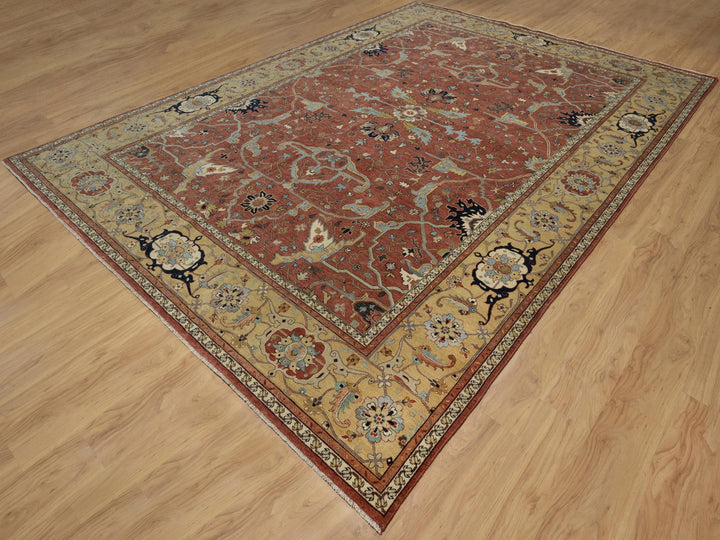 10'1" x 14'2" New Hand Knotted Red Wool Rectangle Oriental Rug - MOA10291401