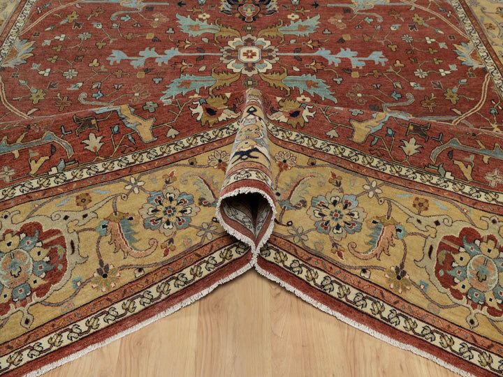 10'1" x 14'2" New Hand Knotted Red Wool Rectangle Oriental Rug - MOA10291401