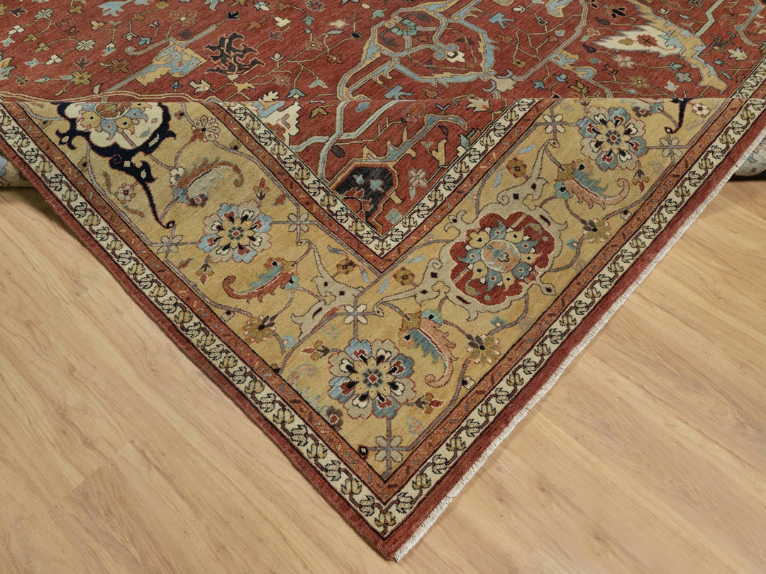 10'1" x 14'2" New Hand Knotted Red Wool Rectangle Oriental Rug - MOA10291401