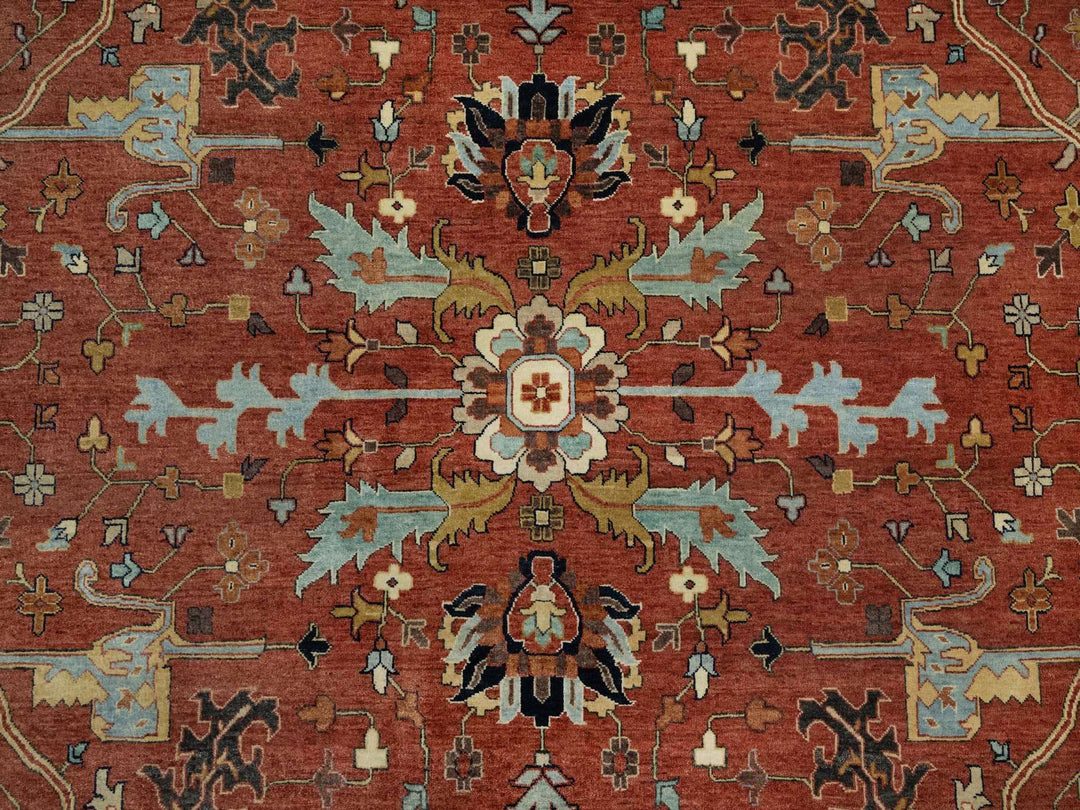 10'1" x 14'2" New Hand Knotted Red Wool Rectangle Oriental Rug - MOA10291401