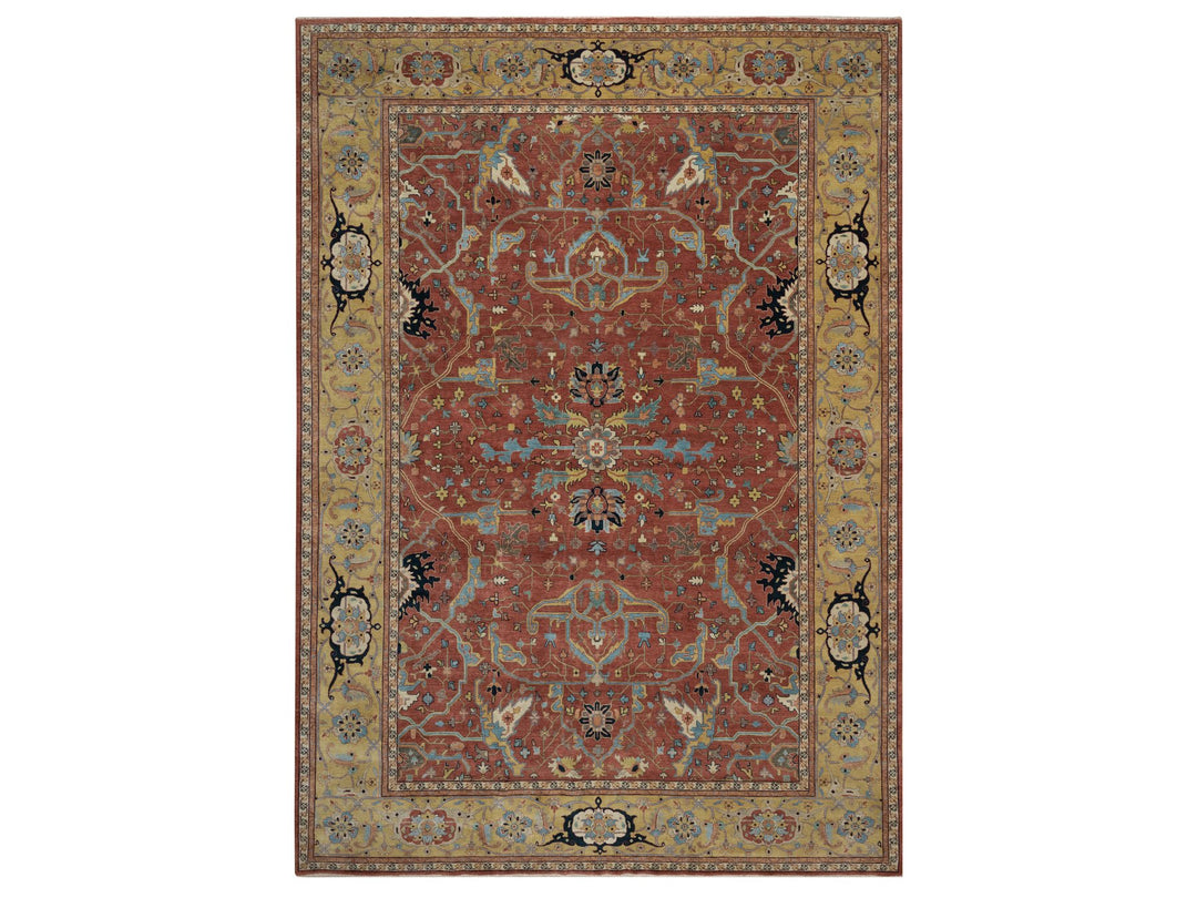 10'1" x 14'2" New Hand Knotted Red Wool Rectangle Oriental Rug - MOA10291402