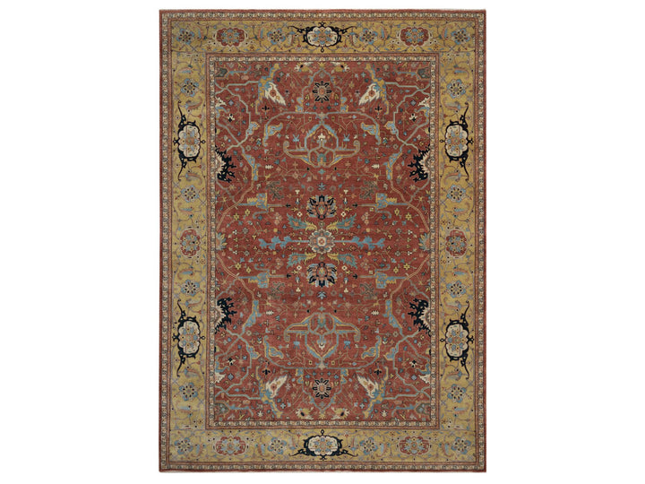 10'1" x 14'2" New Hand Knotted Red Wool Rectangle Oriental Rug - MOA10291402