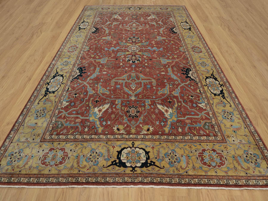 10'1" x 14'2" New Hand Knotted Red Wool Rectangle Oriental Rug - MOA10291402