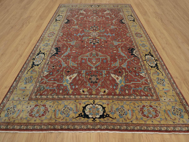 10'1" x 14'2" New Hand Knotted Red Wool Rectangle Oriental Rug - MOA10291402