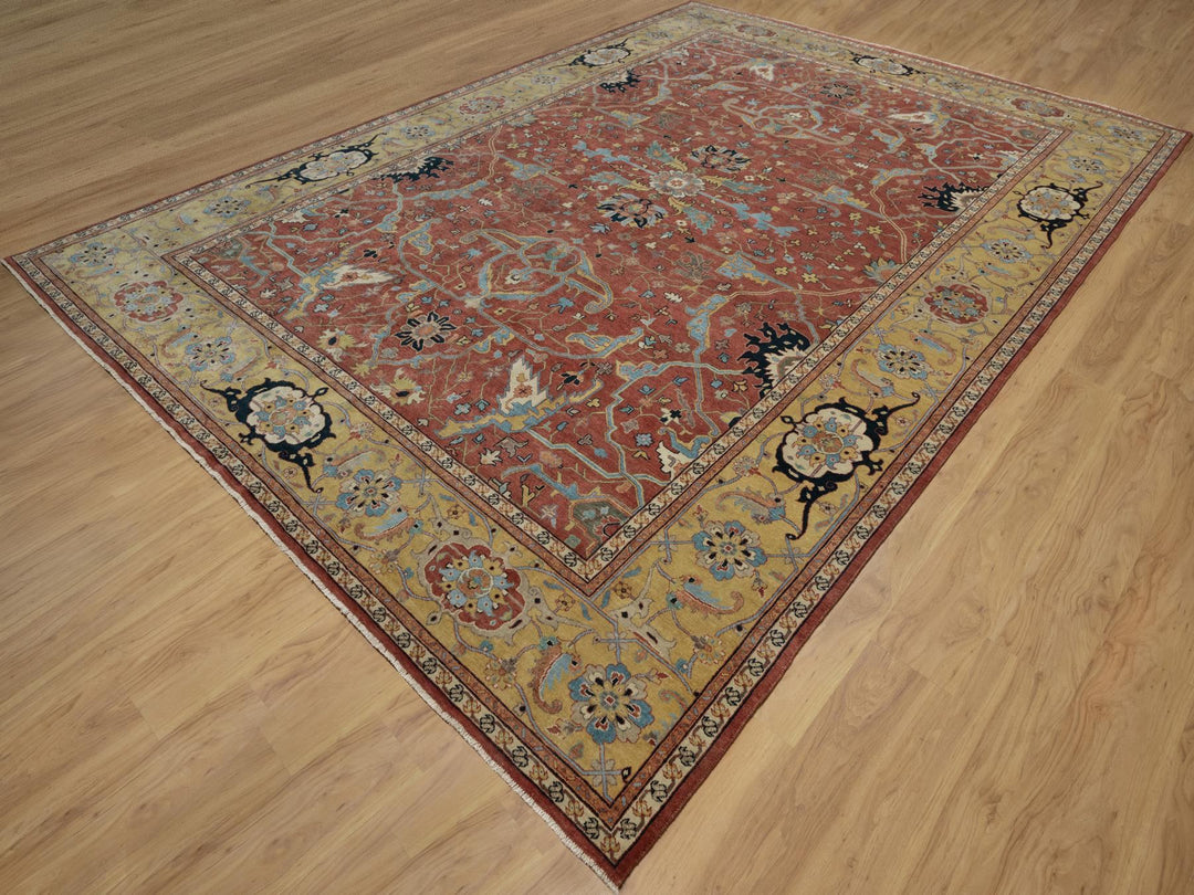 10'1" x 14'2" New Hand Knotted Red Wool Rectangle Oriental Rug - MOA10291402