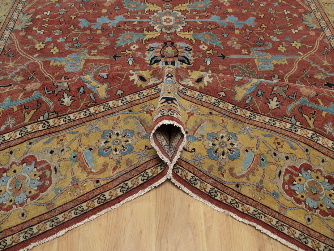 10'1" x 14'2" New Hand Knotted Red Wool Rectangle Oriental Rug - MOA10291402